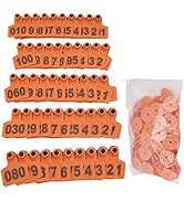 NSXAYIWE Cattle Ear Tags Numbered 001-100, Anti Dropping TPU Livestock Ear Tag, Animal Identifica...