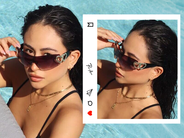 Pro Acme Wrap Around Rimless Sunglasses Women Men