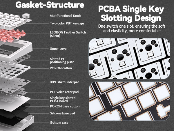 silent mechanical keyboard wireless gaming keyboard hotswap keyboard number pad pbt keycaps
