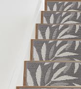 JSEI Stair Treads for Wooden Steps with Leaf Pattern, 14 Pack 9" X 28" Carpet Stair Treads Non-Sl...