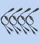 4PCS 1 to 2 Way DC Power Splitter Cable, 1 Female to 2 Male Connector, DC Plug 5.5mm x 2.1mm, 2-W...