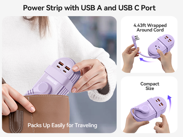 travel power strip with usb ports