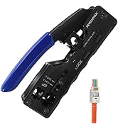 RJ45 Crimp Tool Ethernet Crimping Tool Wire Cutter Crimper For Cat7 Cat6a Cat6 Cat5e Pass Through...