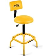 FreekyFit Shop Stool with Backrest, Mechanic Garage Stool for Workshop, Adjustable Shop Stools Ch...