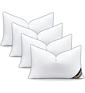 OTOSTAR Synthetic Down Pillow Inserts 12 x 20 (Pack of 4, White), Down Alternative Throw Pillows ...