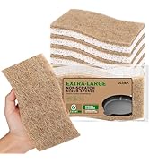 AIDEA XL Scrub Sponges Non-Scratch, 6Count, Large Natural Sponge for Non Stick Cookware, Sponges ...