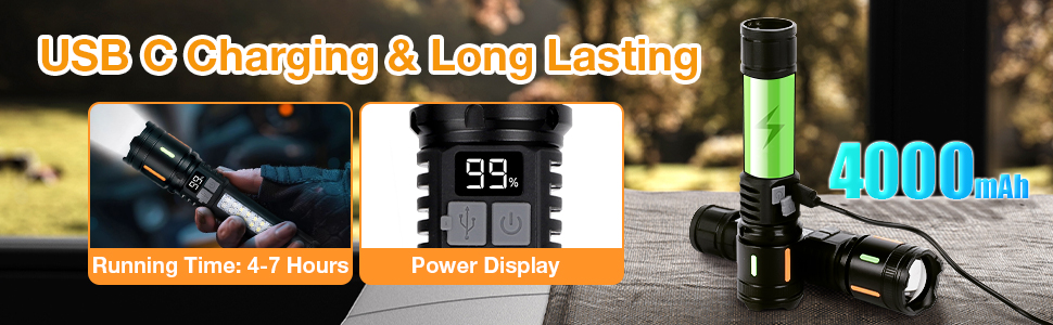 Flashlights High Lumens Rechargeable