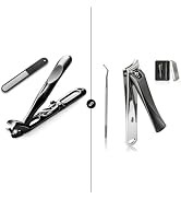 Long Handle Toenail Clippers with Nail File and Ingrown Nail Clipper with Nail Lifter Bundle