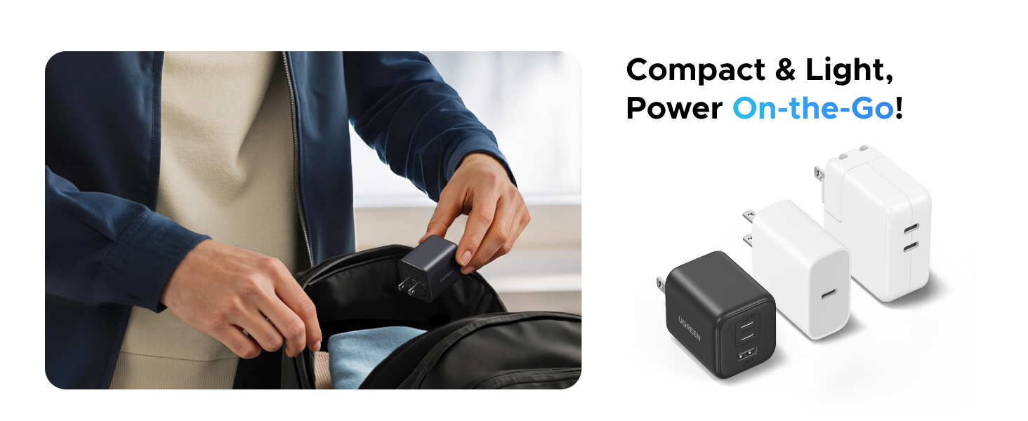 ugreen 45w usb c fast wall charger gan charger 3 in 1