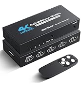 NEWCARE HDMI Switch 4 in 1 Out 4K@60Hz, 4x1 HDMI Splitter Switcher with IR Remote, 4 Port HDMI Se...