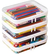 MACOPRO 4PCS Medium Clear Hard Shell Zipper Pouch - Makeup Organizer &amp; Toy Storage Bag for Lego B...