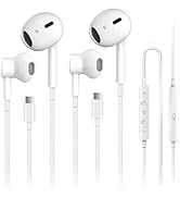 2 Pack USB C Headphones for iPhone 16, Type C Earbuds Wired Earbuds with Microphone &amp; Remote Cont...