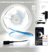24V COB LED Strip Lights Dimmable 16.4FT/5M,4000K Light Strip Natural White | 2400 Leds
