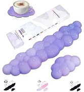 LJYZMD Silky Cloud Wrist Rest Set for Keyboard &amp; Mouse, 16.9", Purple Star | Memory Foam Arm Rest...