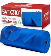 Plastic Table Cloth, 310 Ft X 54 in Disposable Tablecloth Royal Blue Tablecloth Premium PEVA Plas...