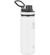 Takeya Originals 18 oz Vacuum Insulated Stainless Steel Water Bottle with Spout Lid, White