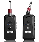 LEKATO 5.8G Wireless Guitar System Upgraded Rechargeable Wireless Guitar Transmitter Receiver, Su...