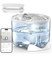 HoneyGuardian Cat Water Fountain,Battery Operated Smart Pet Fountain, Pumpless Cat Water Dispense...