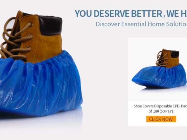 X-Large Heavy Duty Shoe Covers Disposable CPE-Pack of 100