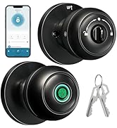 Veise Smart Door Knob, Fingerprint Door Lock with App Control, Smart Lock for Bedroom Door, Auto ...