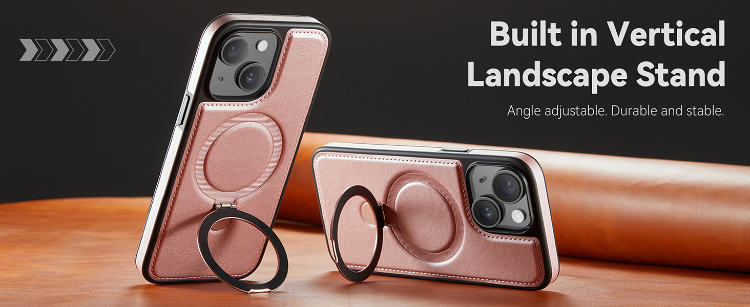 case with stand pu leather compatible with magsafe