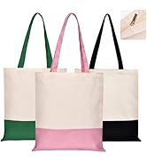 CNaiyunpin Canvas Tote Bag with Zipper &amp; Inner Pocket, Reusable Grocery Shopping Bags, Fashionabl...