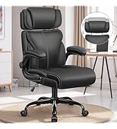 Office Chair, Ergonomic Big and Tall Computer Desk Chair with Retractable Adjustable Headrest, Ex...