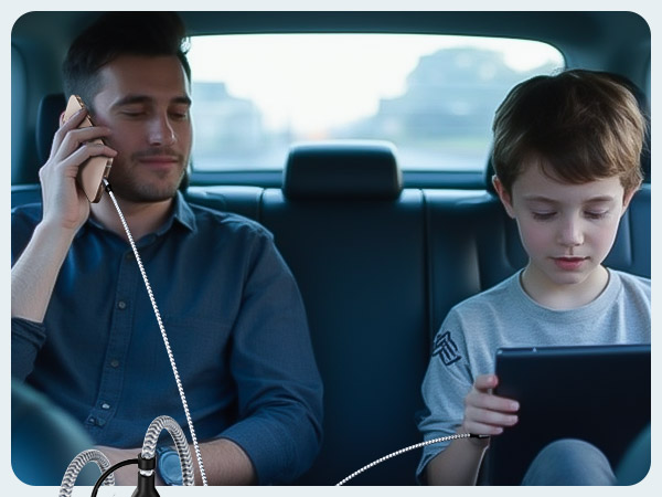 Travel Essentials 3 in 2 Charging Cable 2Pack 5FT