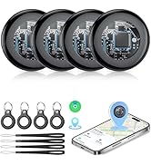 2026 New [Apple MFi Certified] Air Tracker Tags-4 Pack (iOS Only), Tukio Bluetooth Tracker for Ap...