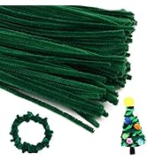 150 Pieces Christmas Pipe Cleaners Chenille Stem, Dark Green Craft Pipe Cleaners,DIY Craft,Fuzzy ...