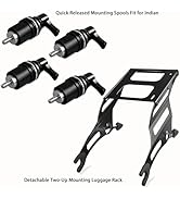Detachable Two-Up Mounting Luggage Rack Quick Release Trunk Base Mount Tour Pak Rack Quick Releas...