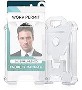 Uniclife 2 Pack Transparent Heavy Duty Badge Holder Vertical Hard Plastic Case with Clear Window ...