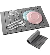 cuomaop Stone Drying Mat for Kitchen Counter Large, Foldable Quick Dry Diatomaceous Earth Mat for...