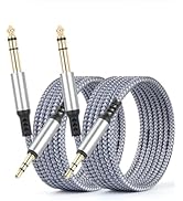 3.5mm to 6.35mm Cable 1/8 to 1/4 Cable TRS Stereo Cable Guitar Stereo Audio Male Cable with Nylon...