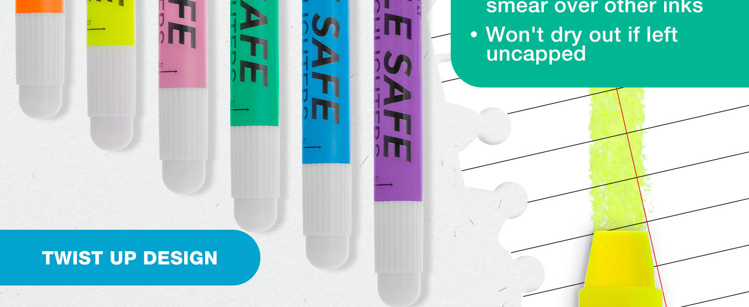 gel highlighter set bible safe no bleed markers smooth glide twist stick bright colors notes