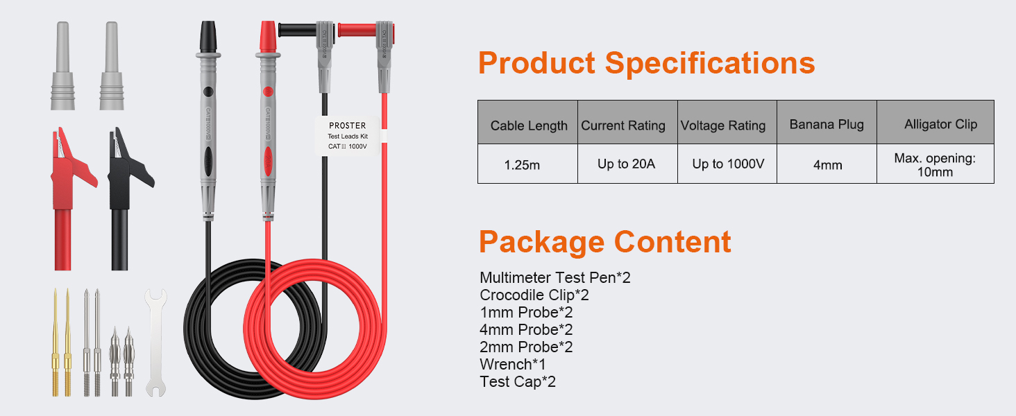 Multimeter Electrical Test Lead