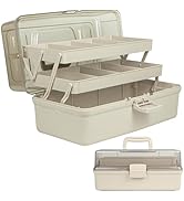 TERGOO 12.5in 3-Layer Multipurpose Craft Organizers and Storage with Adjustable Dividers, Portabl...