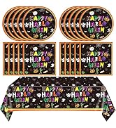 41Pcs Halloween Party Decorations,Halloween Party Supplies,Ghost Party Tableware Set Happy Dispos...