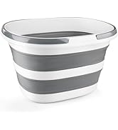 10L Collapsible Bucket with Handle, Foldable Ice Bucket Car Wash Buckets for Cleaning, Portable W...