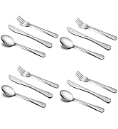 12-Piece Toddler Kids Silverware Set, HaWare Stainless Steel Hammered Flatware Cutlery, Children ...
