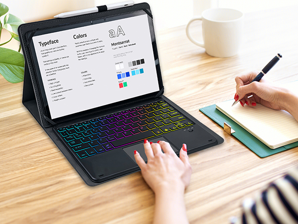 Universal Touchpad Keyboard Case for 9.7-11.0 tablet-Black-7-1