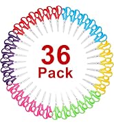 Scissors, BURVAGY 6" Multipurpose Scissors Bulk 36-Pack, Right/Left Handed Comfort-Grip Handles U...