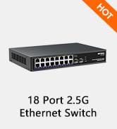 16 Port 2.5G + 2 Port 10G SFP+ Ethernet Switch, NICGIGA 18 Port 2.5Gb Network Switch Unmanaged, P...