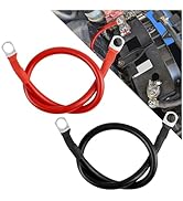 6AWG Battery Cables with Terminals,2PCS Battery Wire Set for Black Red Electricity Supply with 3/...