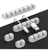 Desk Accessories for Charging Organizer - 5 Packs Computer Desk Accessories and Adhesive Cord Org...