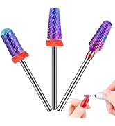 METHELIX 3pcs Nail Drill Bits Set, 3/32'' Carbide Tungsten Nail Bits, Professional 5 in 1 Bit, Sm...