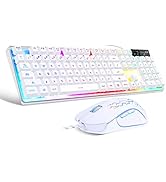 Gaming Keyboard and Mouse Combo, K1 LED Rainbow Backlit Keyboard with 104 Key Computer PC Gaming ...