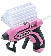 Pink Power Mini Cordless Hot Glue Gun Kit with Stand – 20 Sticks, Battery Powered, Wireless, Fast...