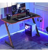 Pazidom Gaming Desk 47 Inch Z-Shaped Gaming Computer Desk Modern Ergonomic PC Computer Table Home...