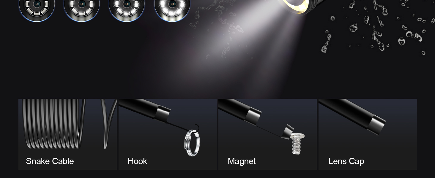 EASTBEAR Endoscope Camera with Light, 1920P HD Borescope with 8 Adjustable LEDs 9